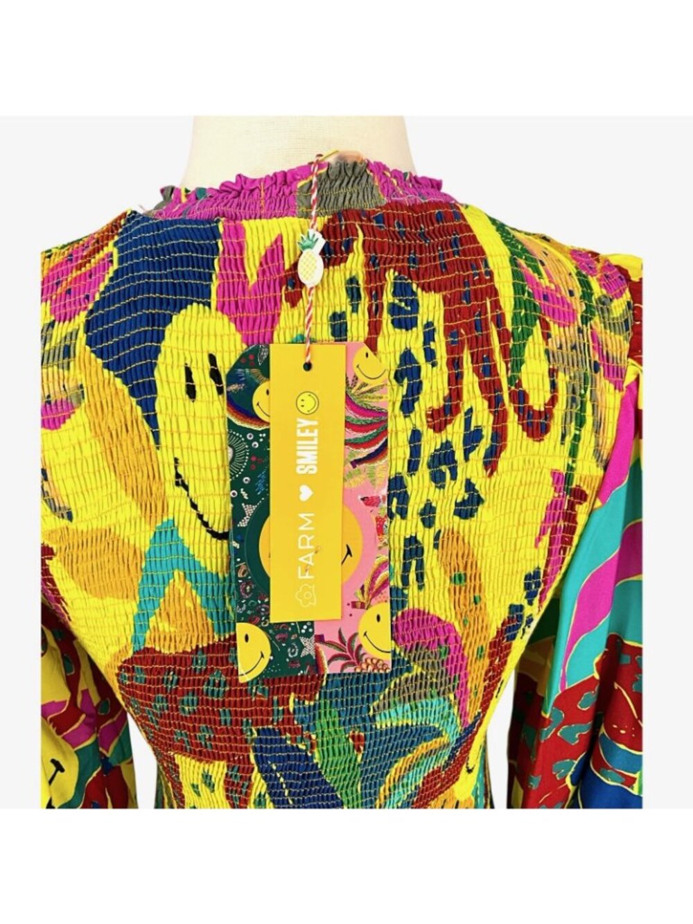 FARM Rio Smiley Leopards Jungle Mini Dress Womens P Multicolor Long Sleeve - Picture 5 of 16